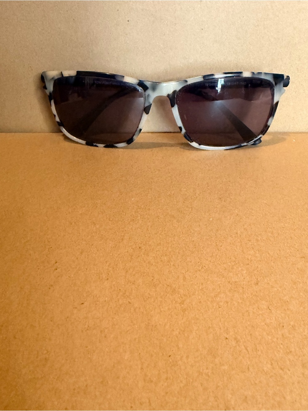 Tom Ford Black and White Tortoiseshell Sunglasses with Dark Lenses - Picture 2 of 4